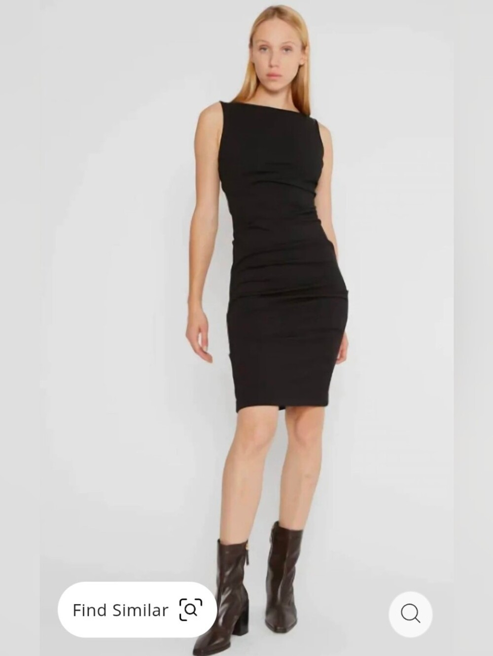 NWT/ RIPLEY RADER Ponte Knit Ruched Mini Dress Navy Blue XS